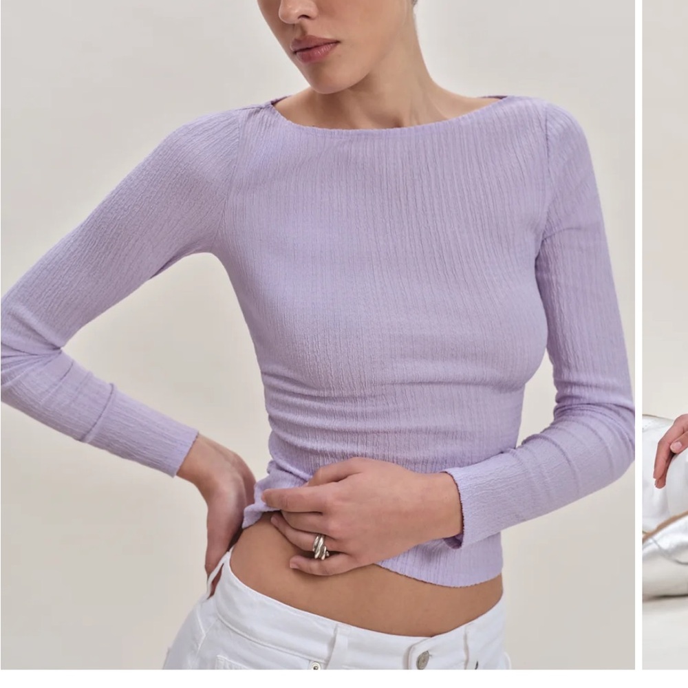 Reformation Wiley Lavender Long Sleeve Top